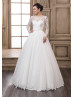 Long Sleeves Ivory Lace Tulle Stylish Wedding Dress Long Sleeves Ivory Lace Tulle Stylish Wedding Dress